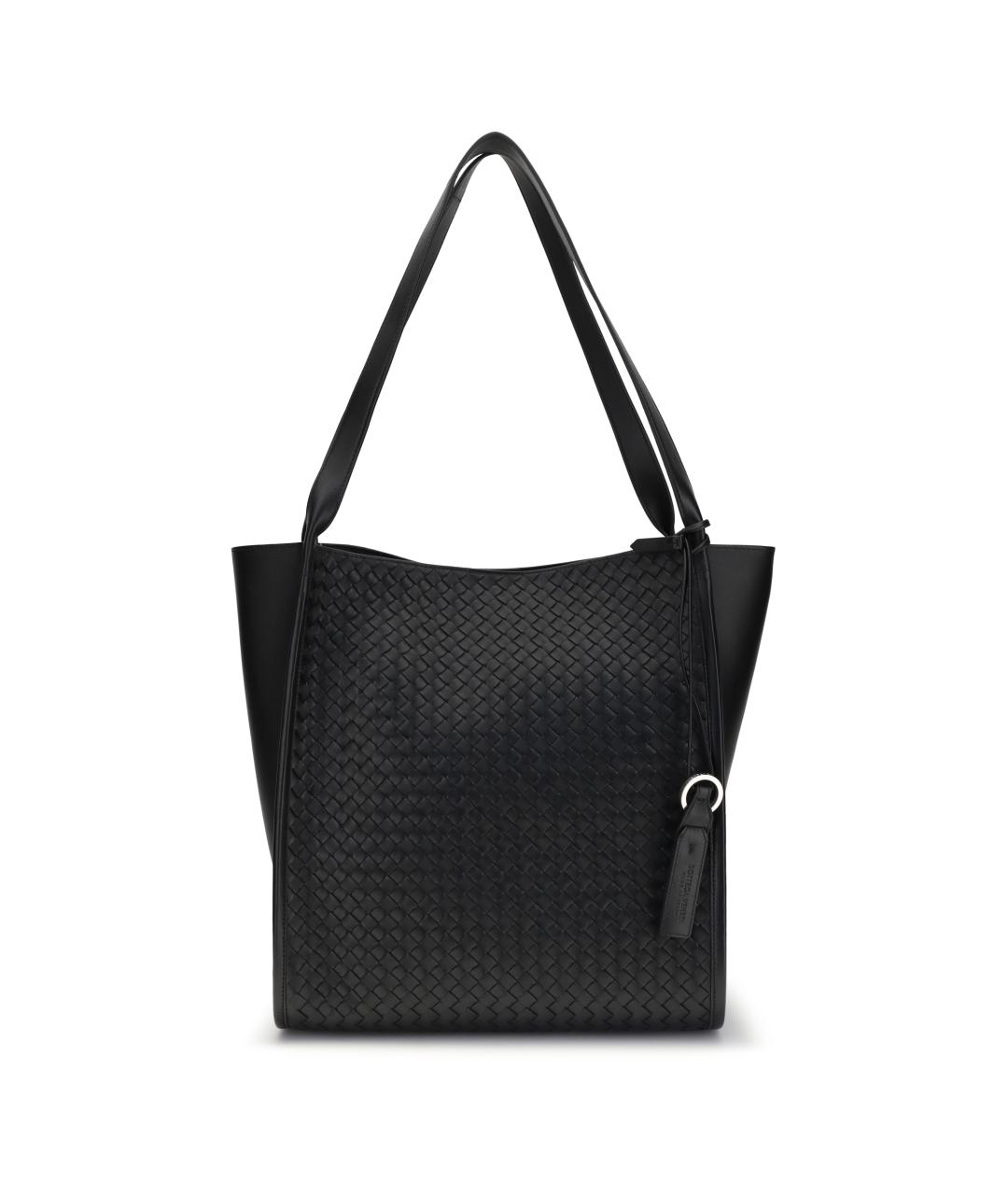 BOTTEGA VENETA Черная кожаная сумка тоут, фото 1