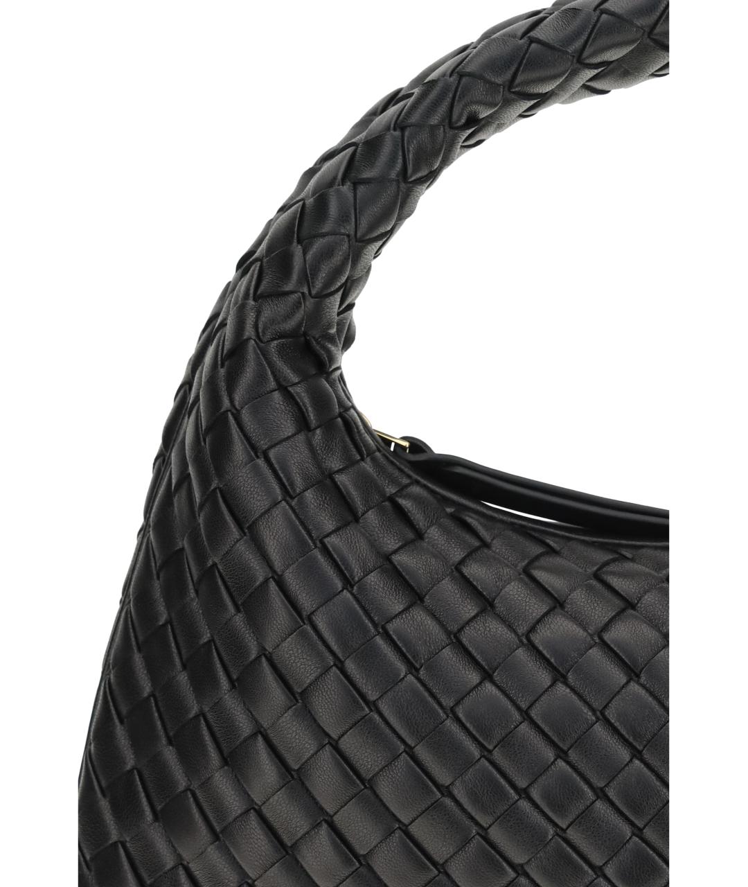 BOTTEGA VENETA Черная кожаная сумка через плечо, фото 4