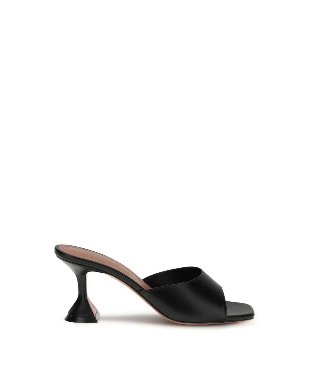 Amina Muaddi Черные кожаные мюли, фото 1