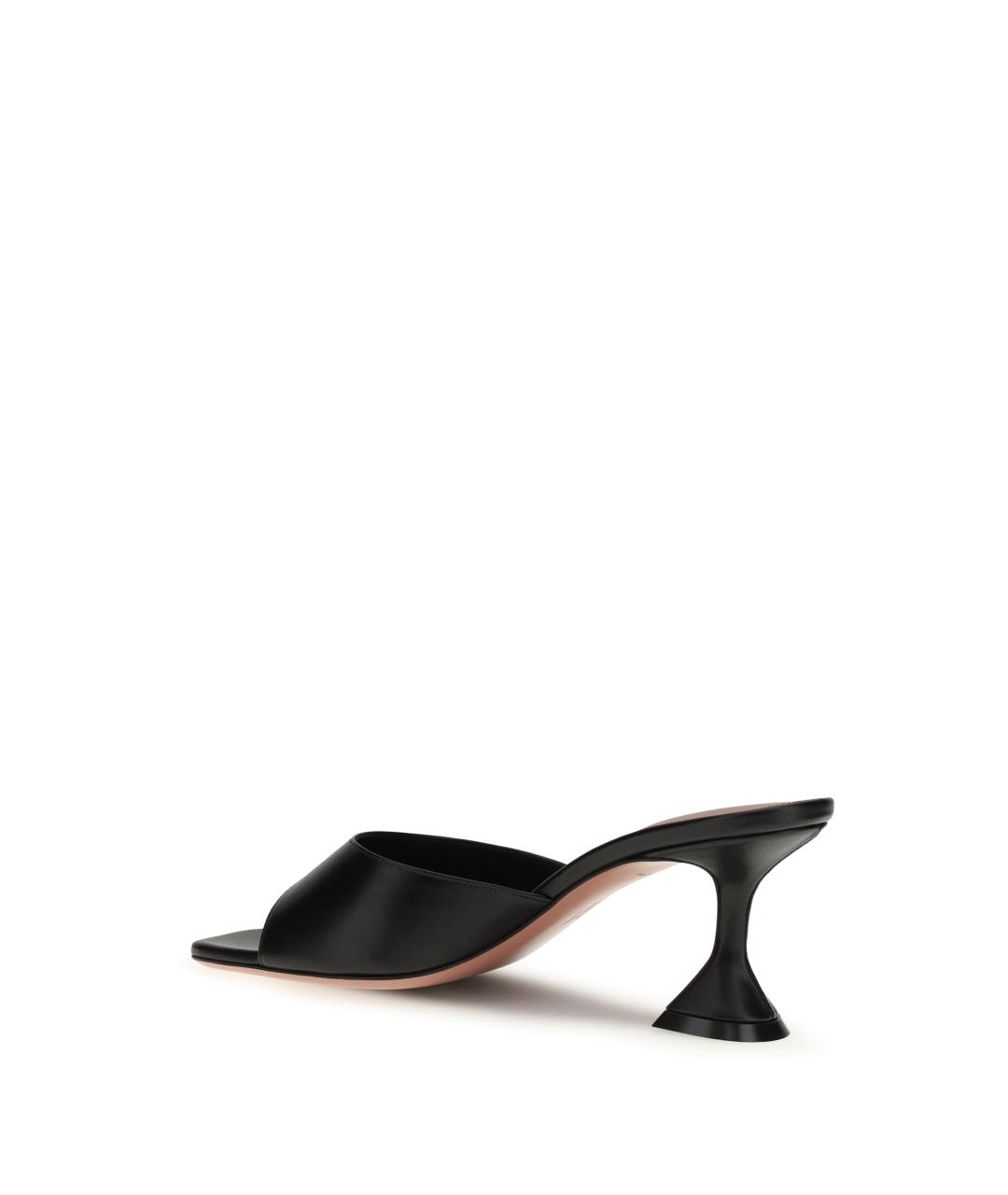 Amina Muaddi Черные кожаные мюли, фото 3