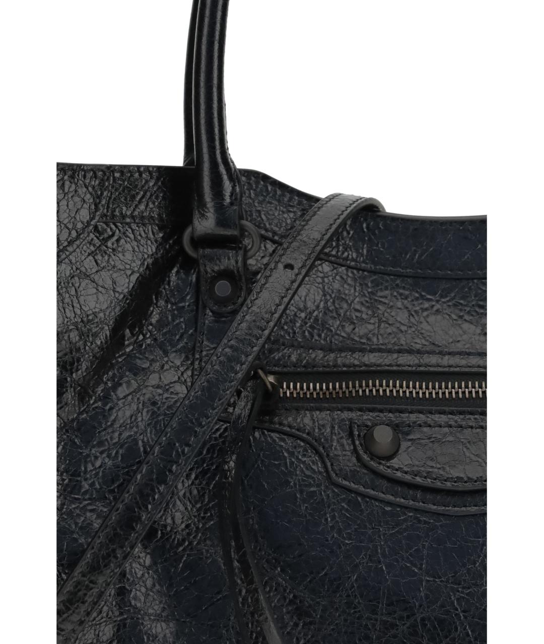 BALENCIAGA Черная кожаная сумка тоут, фото 4