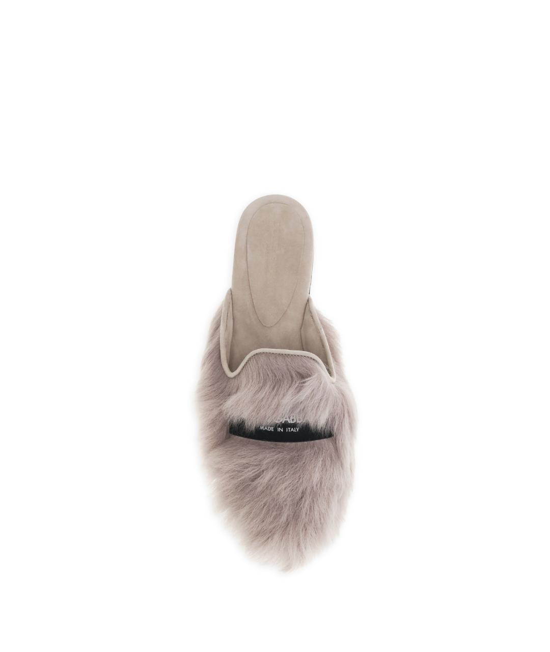 DOLCE&GABBANA Серые кожаные мюли, фото 4