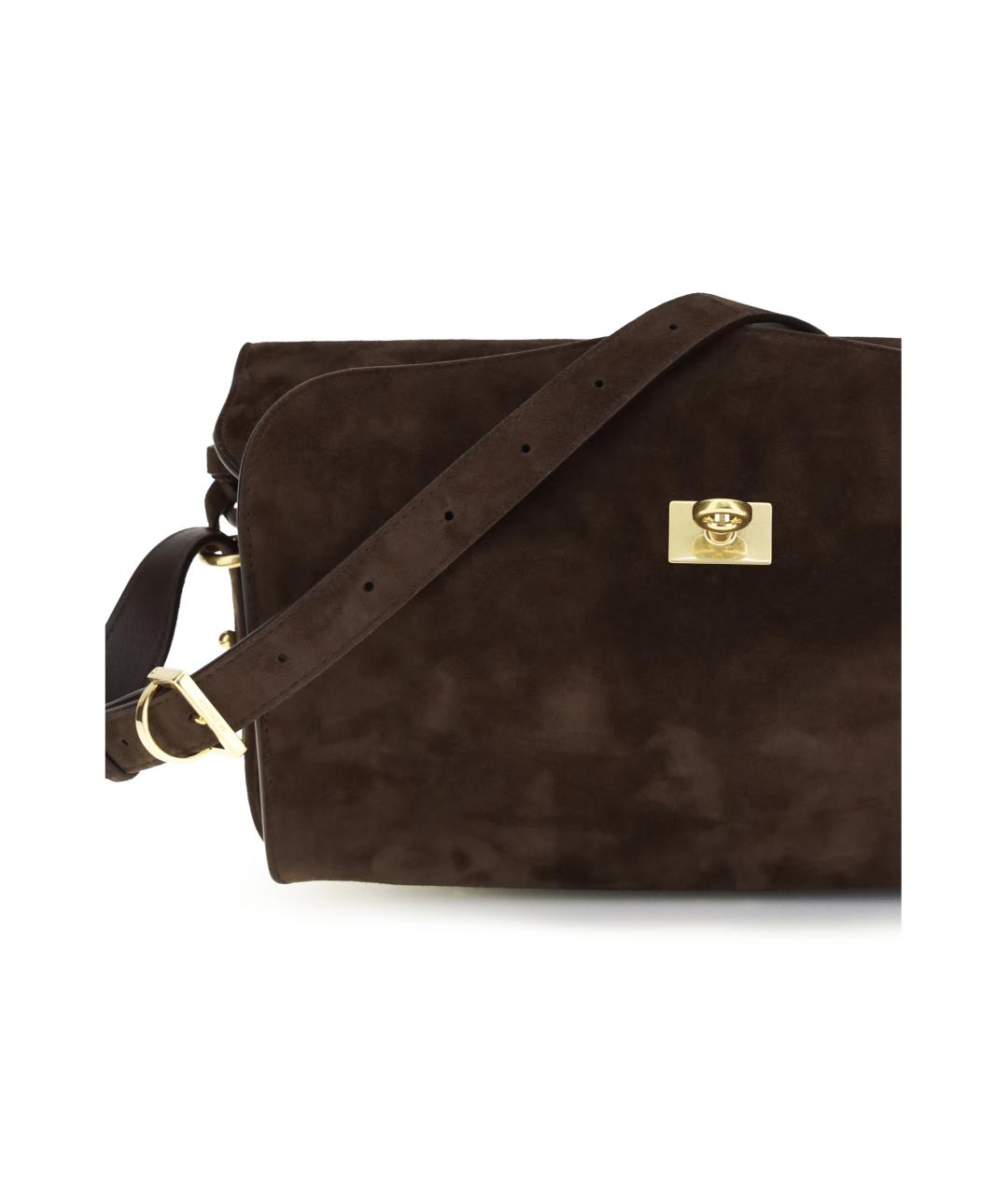 BALENCIAGA Коричневая замшевая сумка через плечо, фото 4