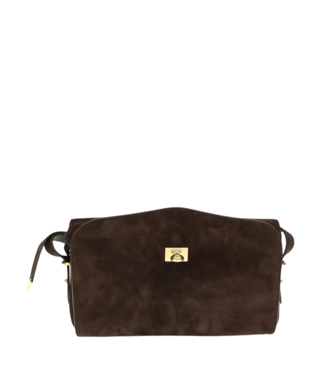 BALENCIAGA Коричневая замшевая сумка через плечо, фото 1