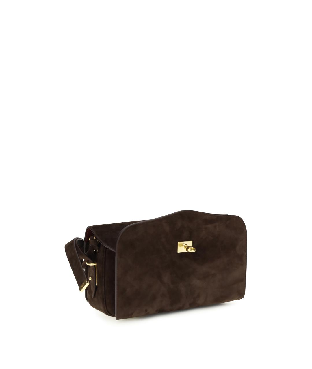 BALENCIAGA Коричневая замшевая сумка через плечо, фото 2