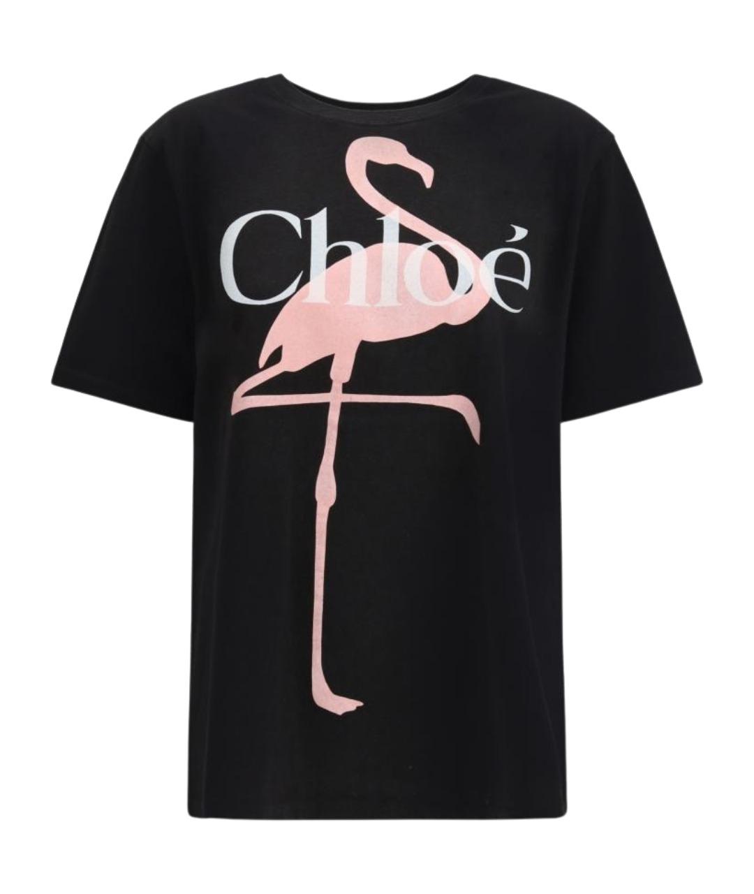 CHLOE Черная хлопковая футболка, фото 1