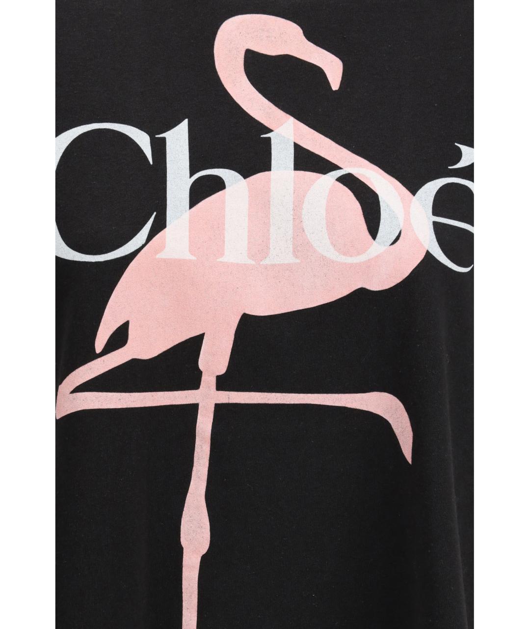 CHLOE Черная хлопковая футболка, фото 3