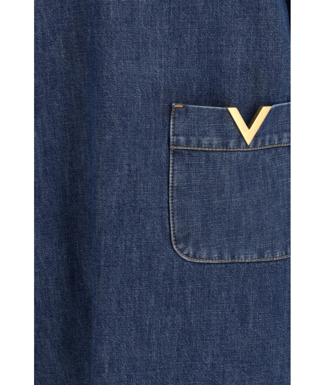 VALENTINO Синее хлопковое повседневное платье, фото 3