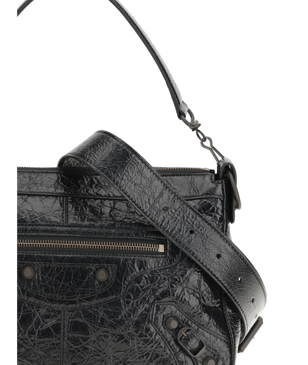 BALENCIAGA Черная кожаная сумка на плечо, фото 4