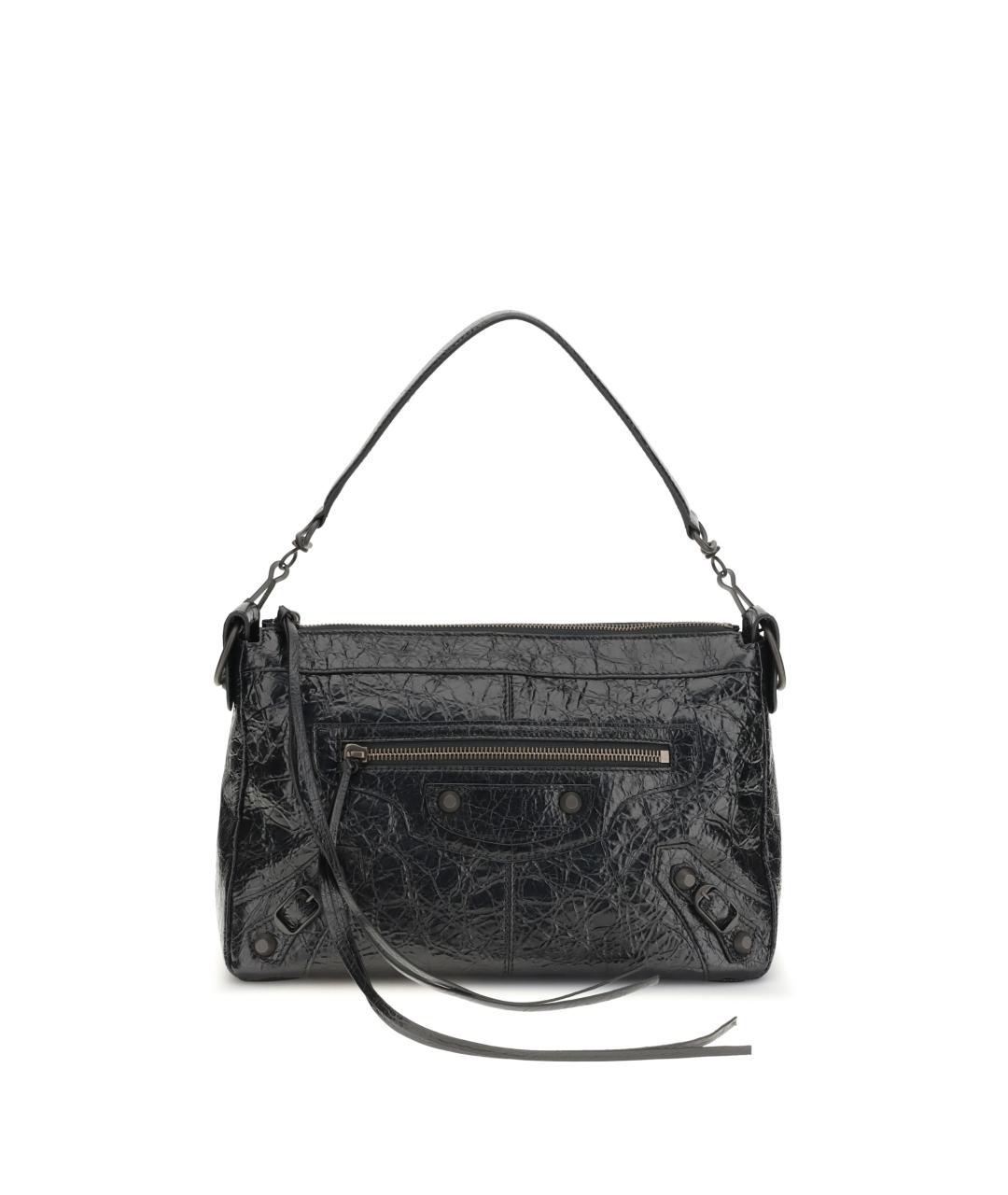 BALENCIAGA Черная кожаная сумка на плечо, фото 1