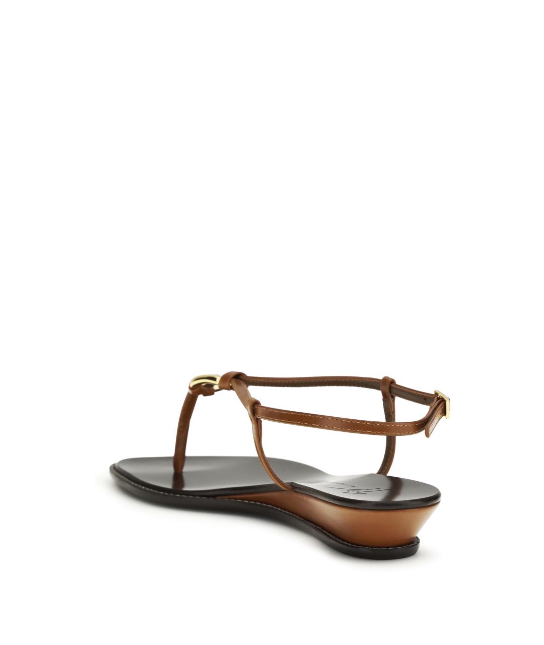 GIUSEPPE ZANOTTI DESIGN Коричневые кожаные сандалии, фото 3