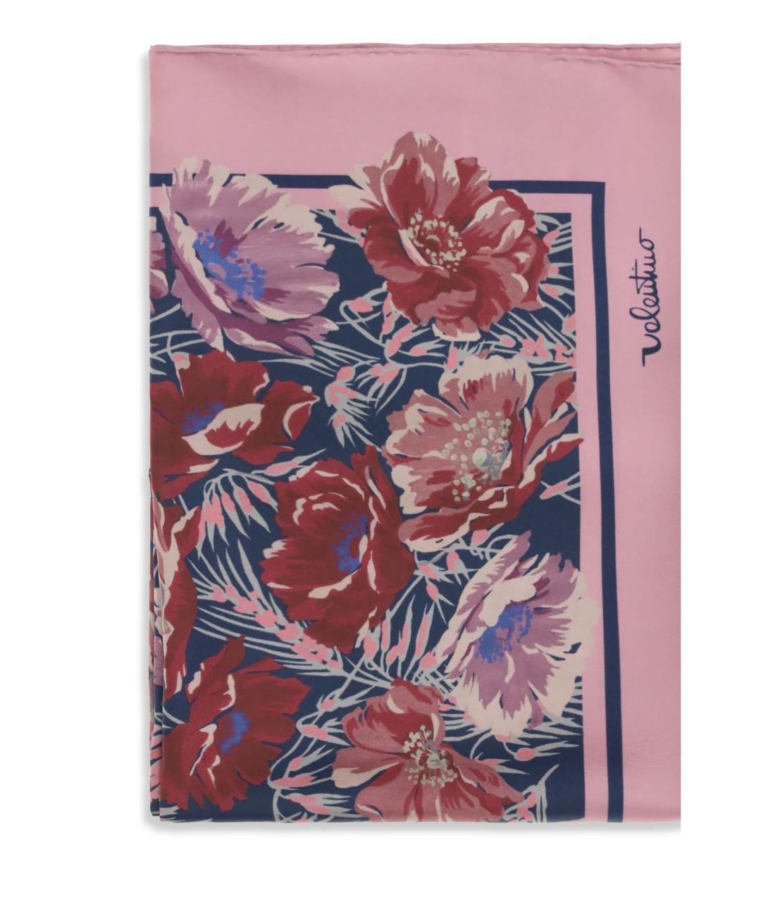 VALENTINO Розовый шелковый шарф, фото 3