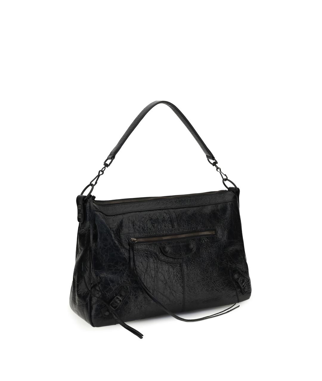 BALENCIAGA Черная кожаная сумка на плечо, фото 2