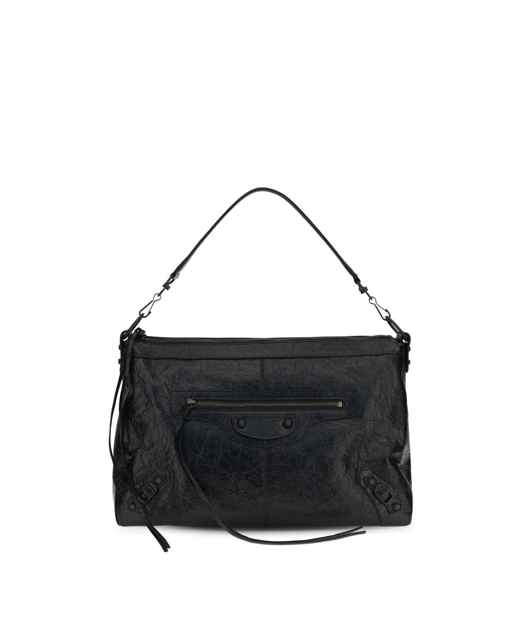 BALENCIAGA Черная кожаная сумка на плечо, фото 1