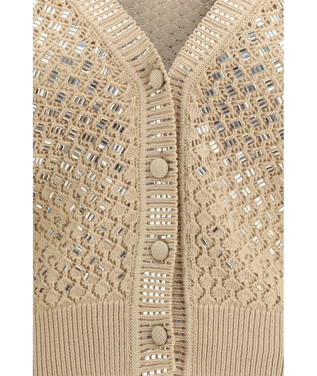 ERMANNO SCERVINO Бежевый хлопковый кардиган, фото 3