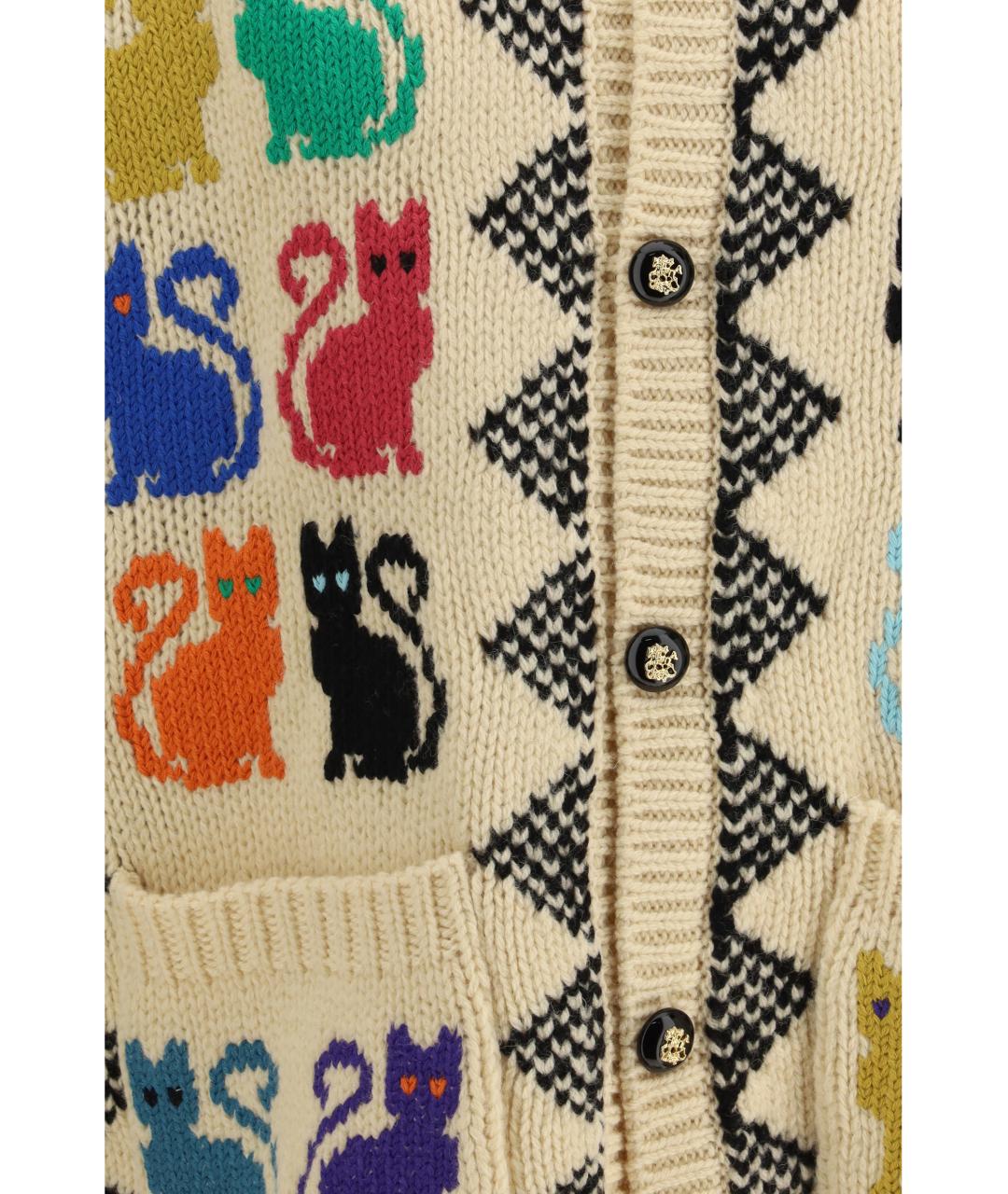 VALENTINO Бежевый шерстяной кардиган, фото 3