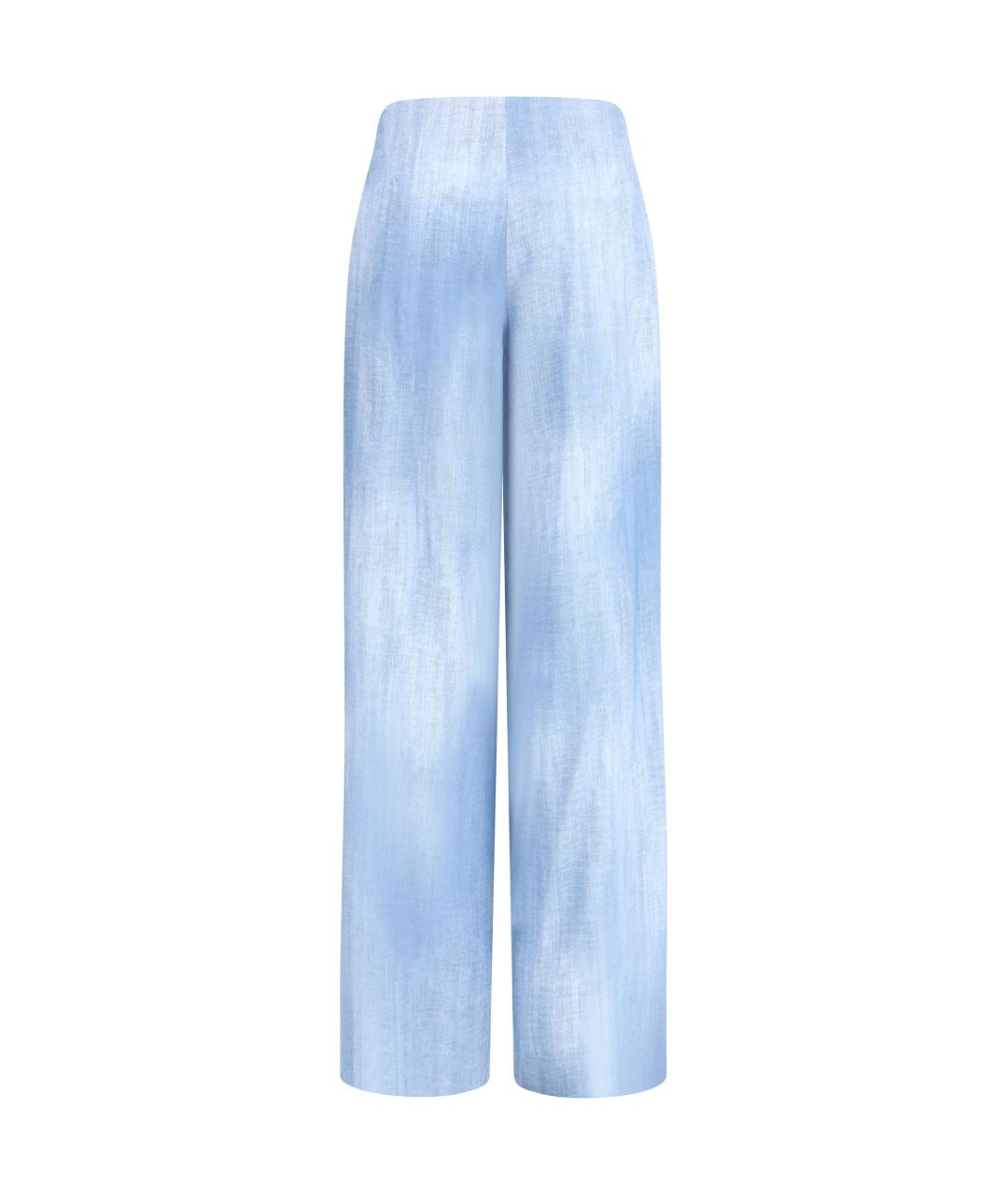 ERMANNO SCERVINO Синие вискозные прямые брюки, фото 2