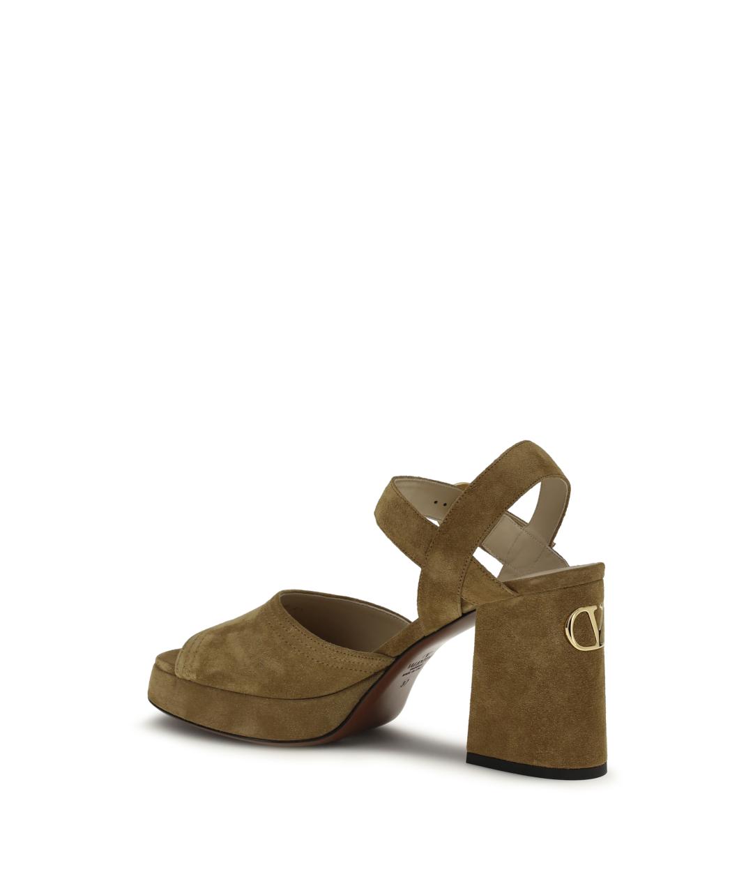 VALENTINO Коричневые замшевые босоножки, фото 3