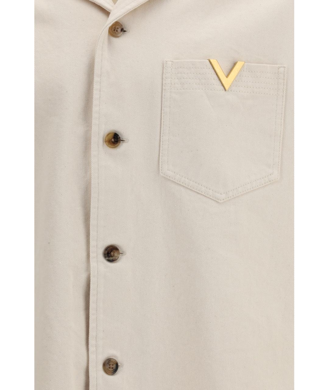 VALENTINO Бежевая хлопковая кэжуал рубашка, фото 3