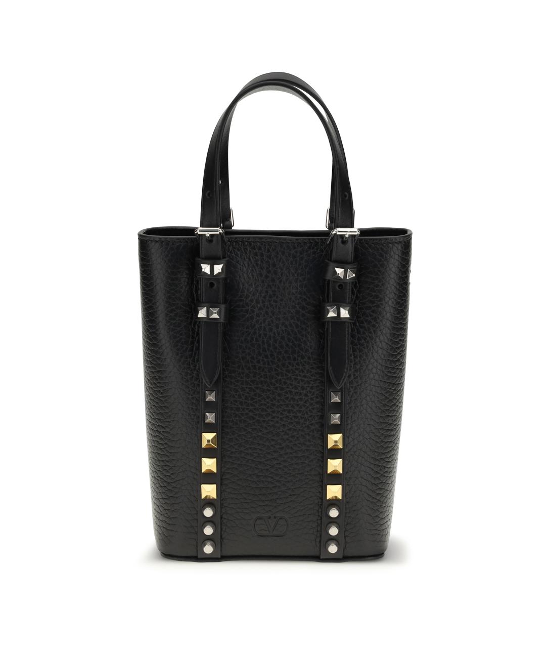 VALENTINO Черная кожаная сумка тоут, фото 1