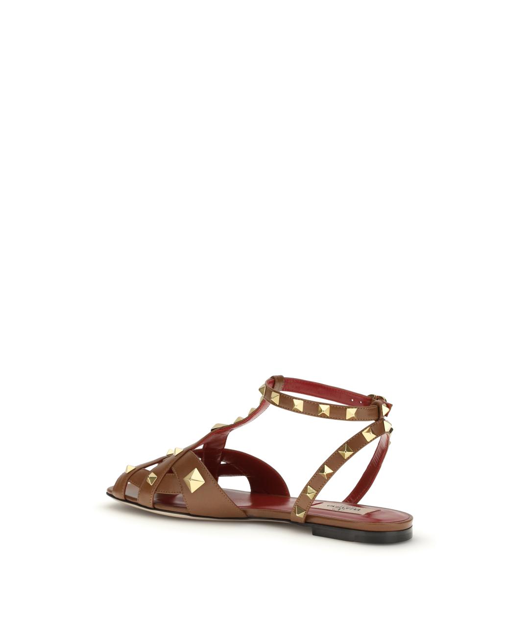 VALENTINO Коричневые кожаные сандалии, фото 3