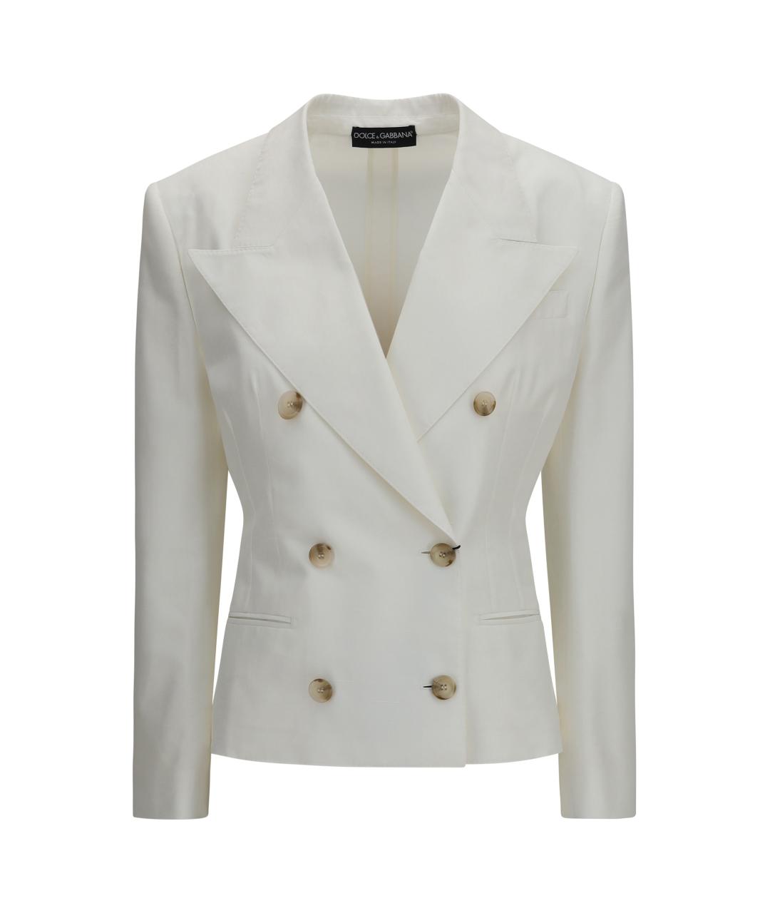 DOLCE&GABBANA Белый хлопковый жакет/пиджак, фото 1