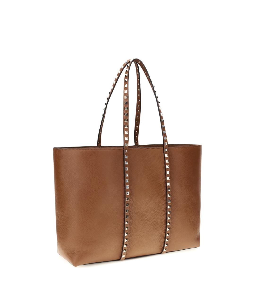 VALENTINO Коричневая кожаная сумка тоут, фото 3