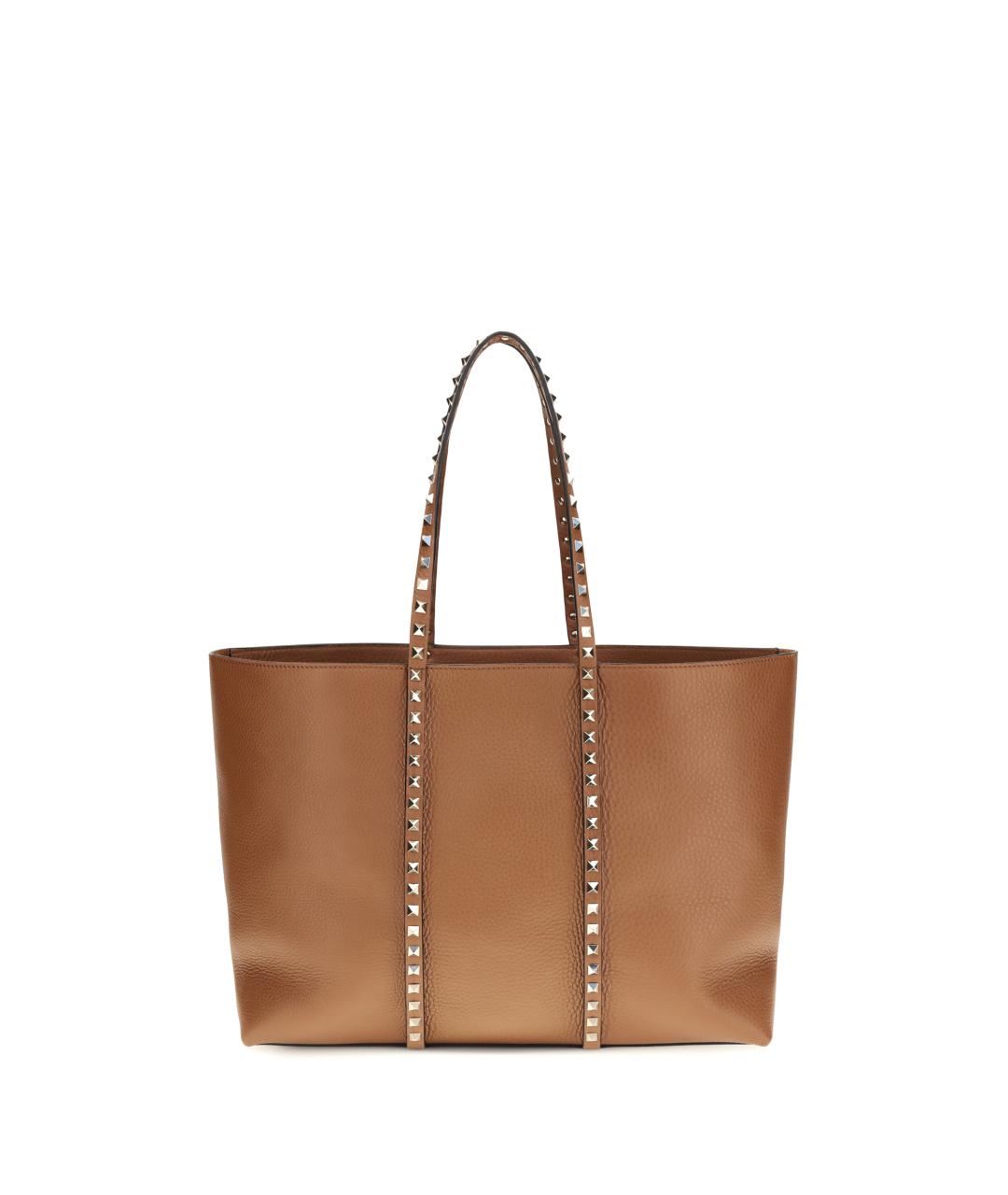 VALENTINO Коричневая кожаная сумка тоут, фото 1