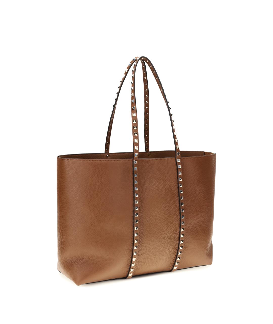 VALENTINO Коричневая кожаная сумка тоут, фото 2