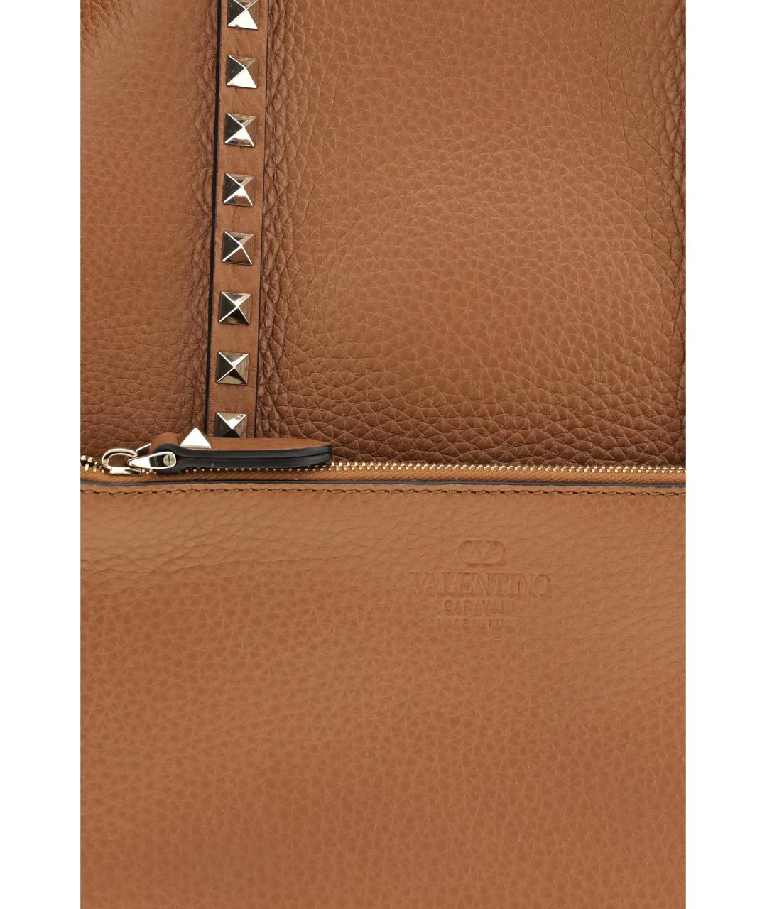 VALENTINO Коричневая кожаная сумка тоут, фото 4