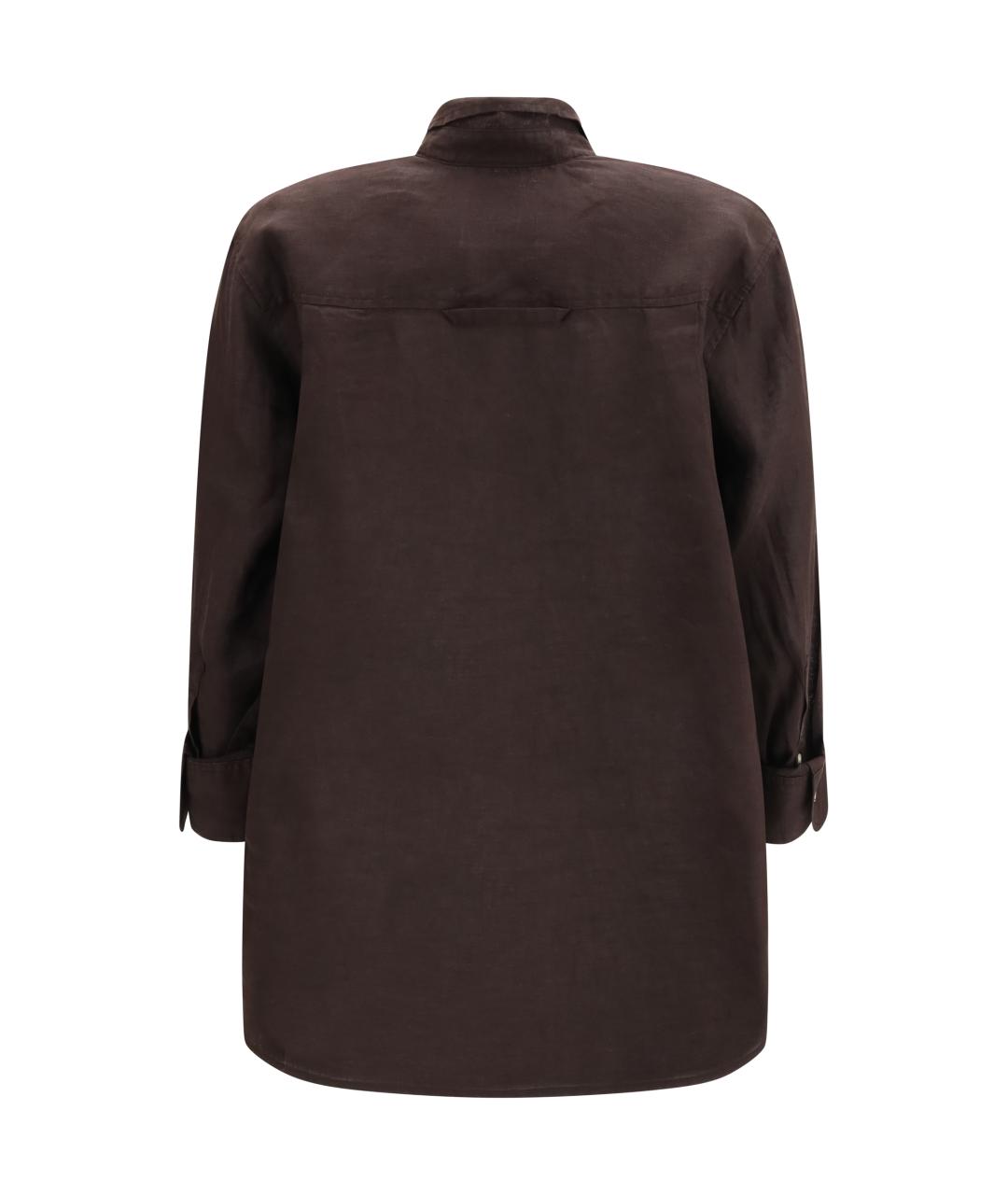 Citizien Of Humanity Коричневая льняная рубашка, фото 2