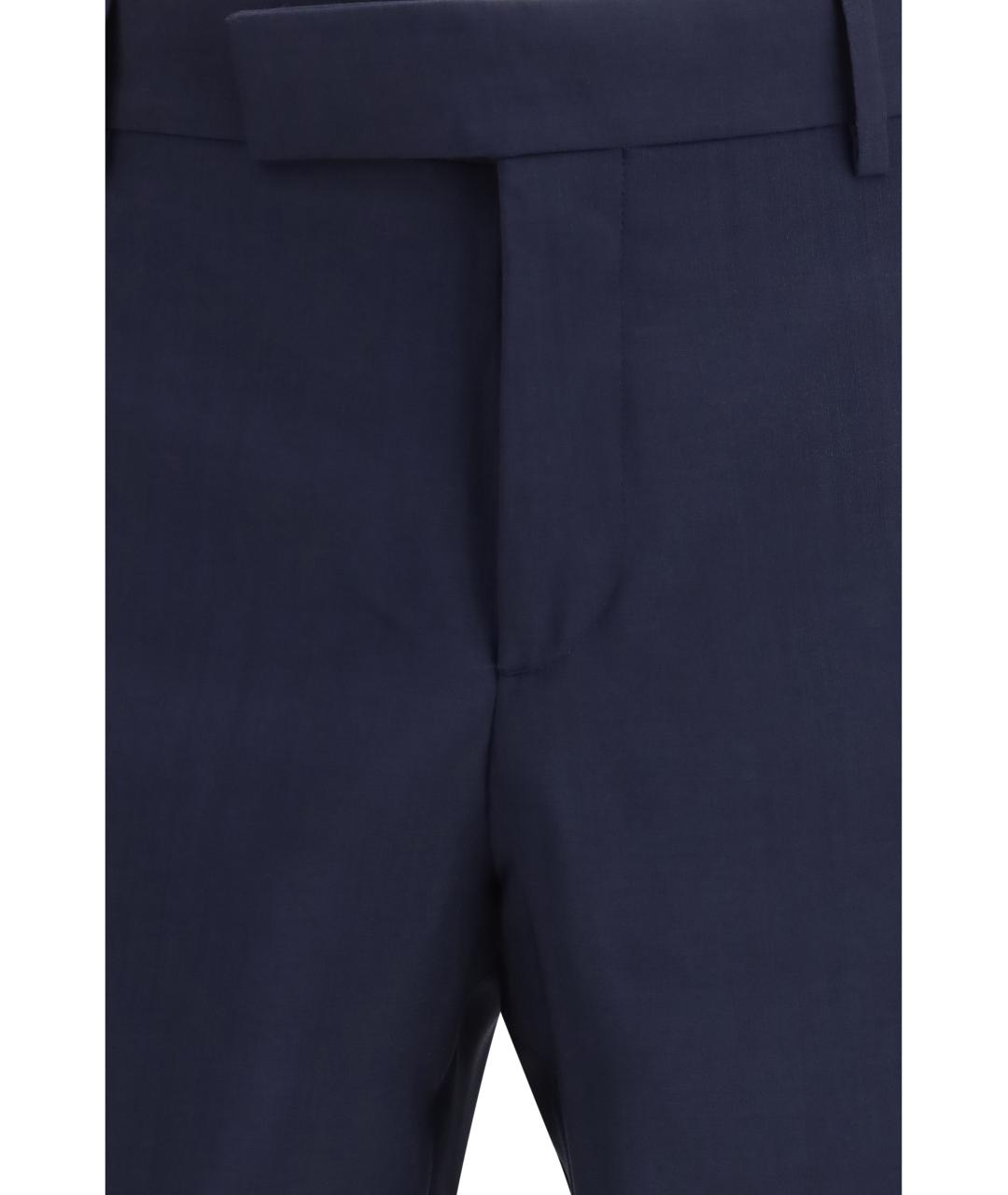 FENDI Темно-синие шерстяные повседневные брюки, фото 3