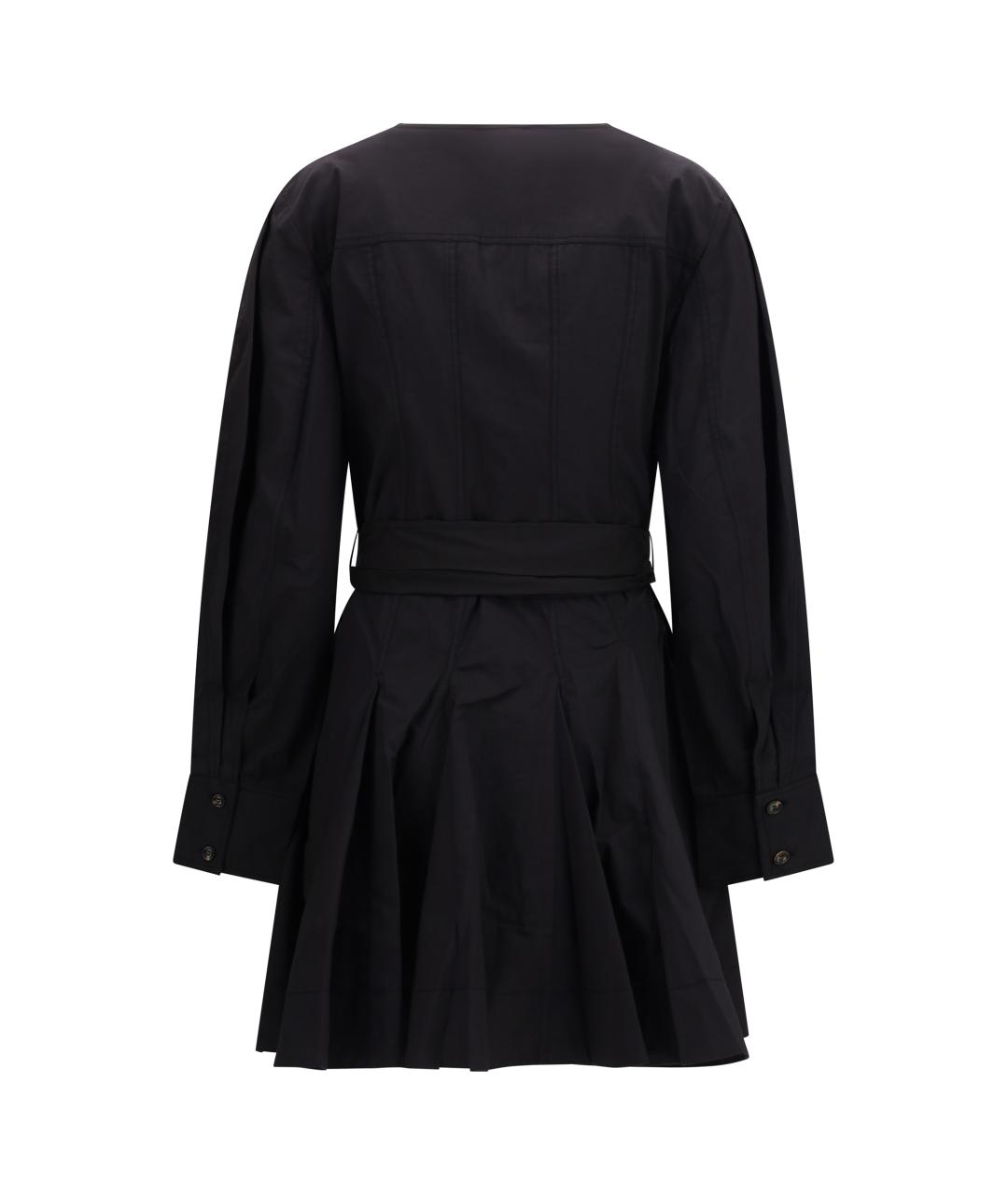 GANNI Черное хлопковое повседневное платье, фото 2