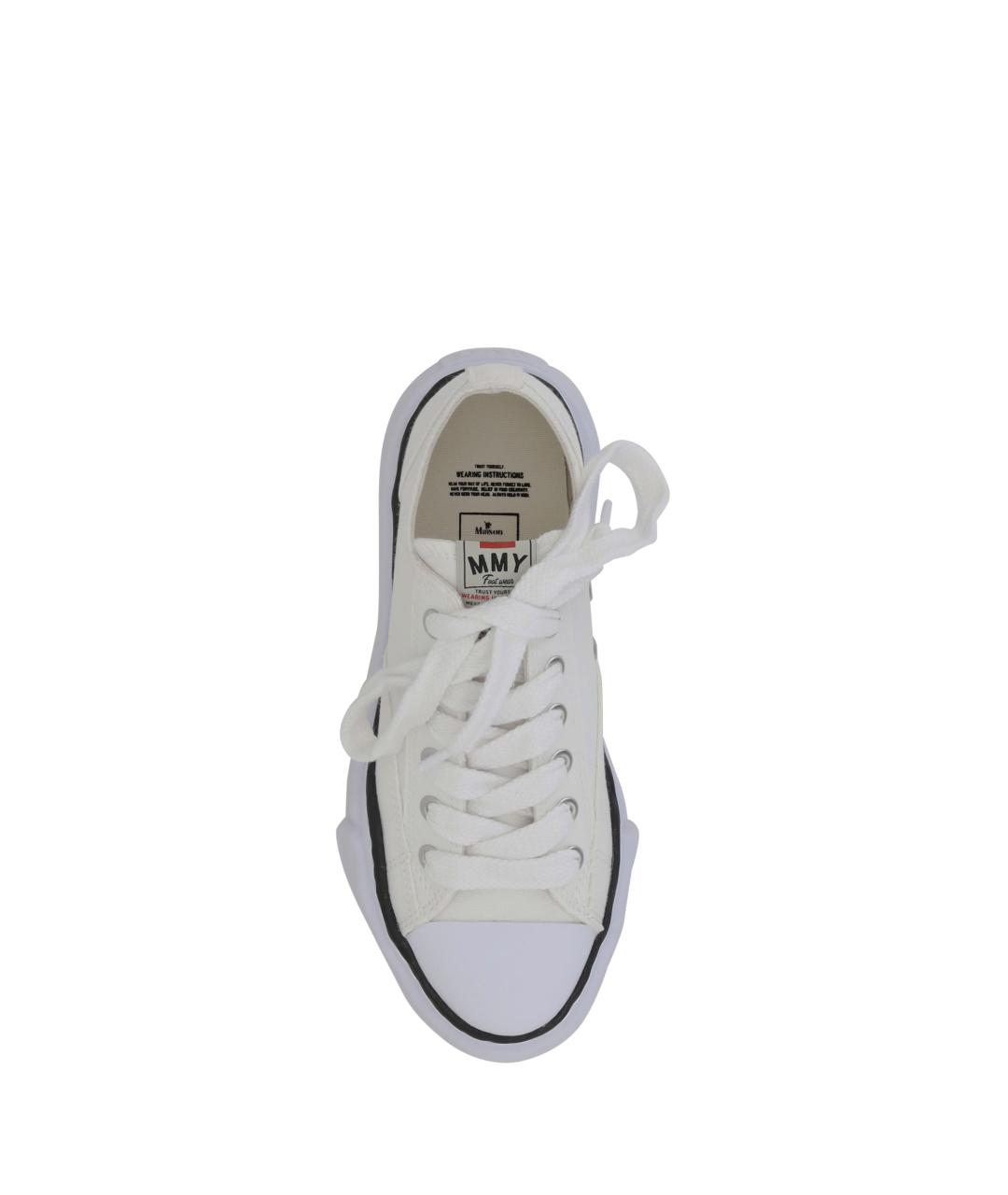 MAISON MIHARA YASUHIRO Белые текстильные низкие кроссовки / кеды, фото 4