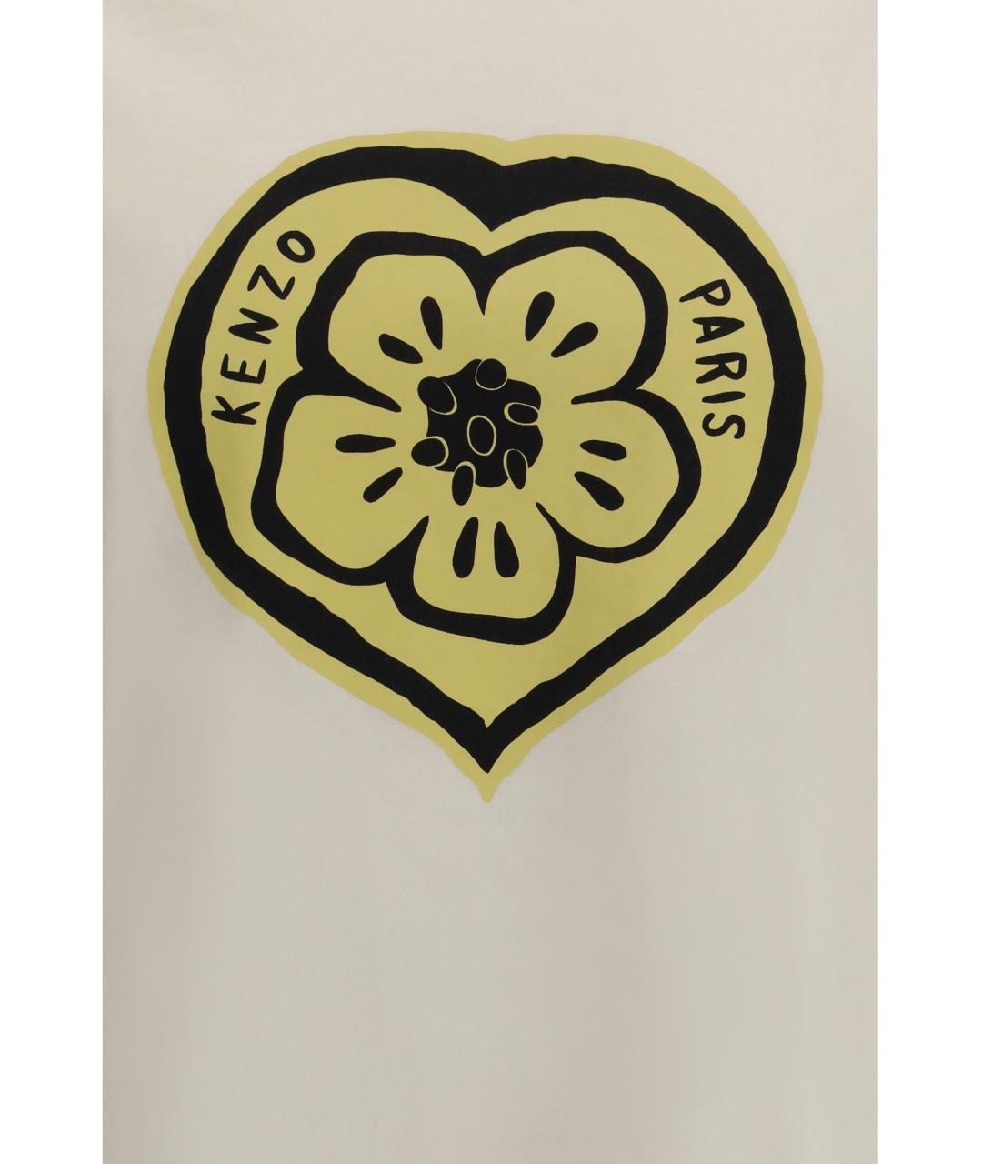 KENZO Белая хлопковая футболка, фото 3