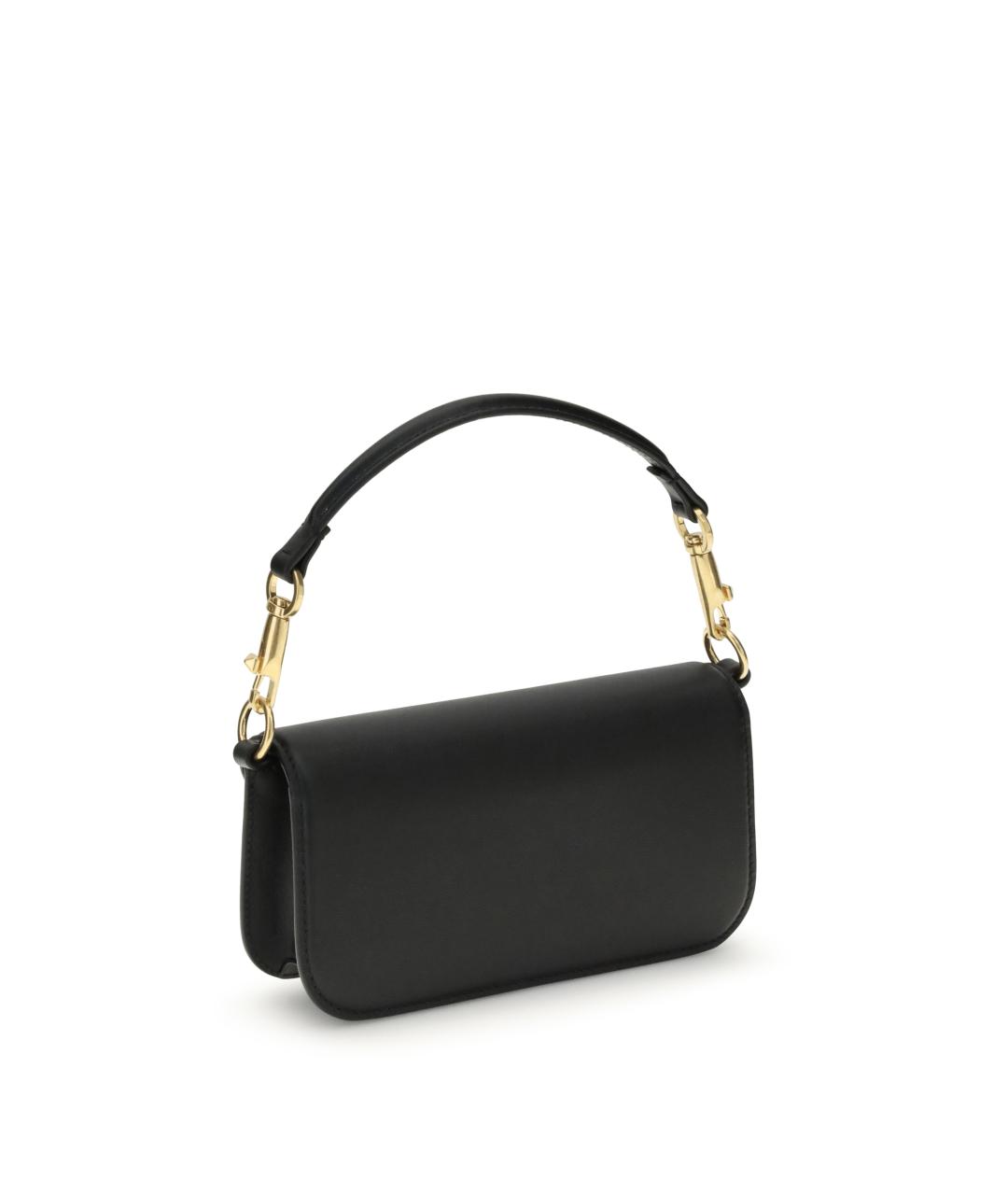 VALENTINO Черная кожаная сумка через плечо, фото 3