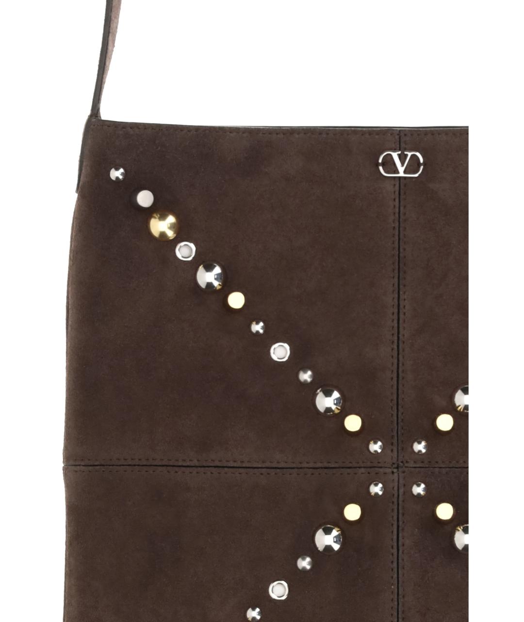 VALENTINO Коричневая замшевая сумка на плечо, фото 3