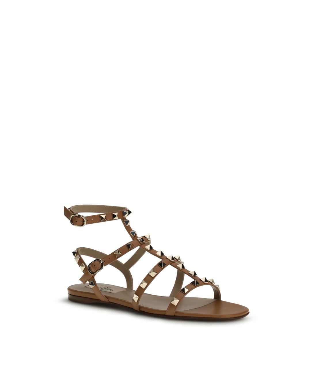 VALENTINO Коричневые кожаные сандалии, фото 2