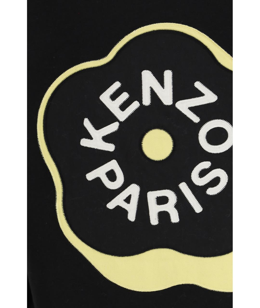 KENZO Черная хлопковая футболка, фото 3