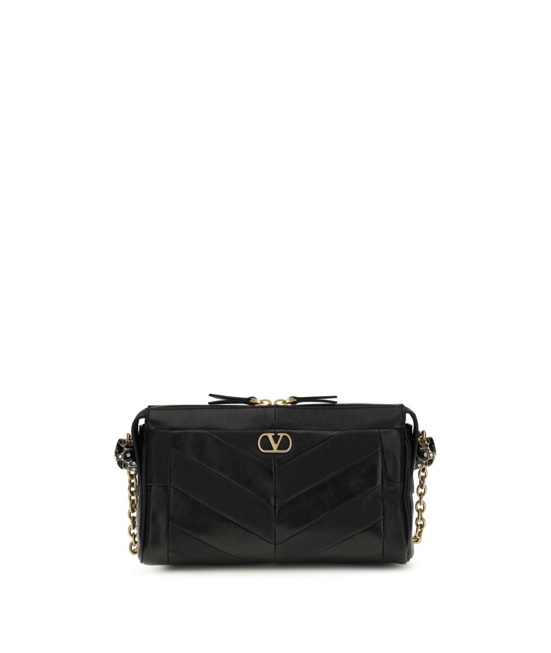 VALENTINO Черная кожаная сумка через плечо, фото 1
