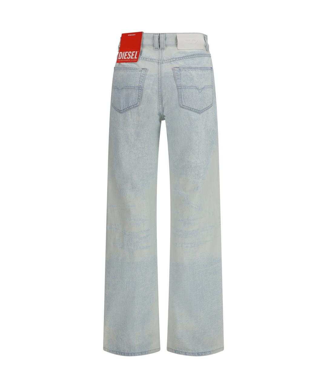DIESEL Голубые хлопковые прямые джинсы, фото 2