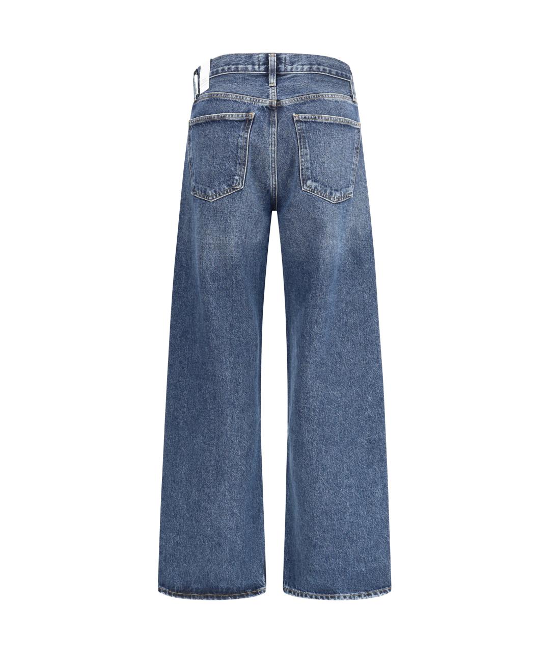 AGOLDE Синие хлопковые прямые джинсы, фото 2