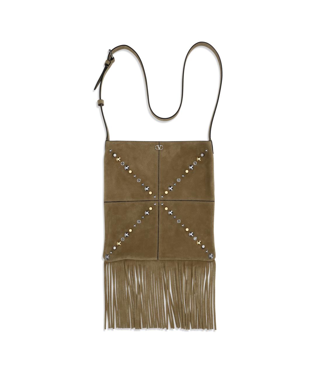 VALENTINO Коричневая замшевая сумка на плечо, фото 1