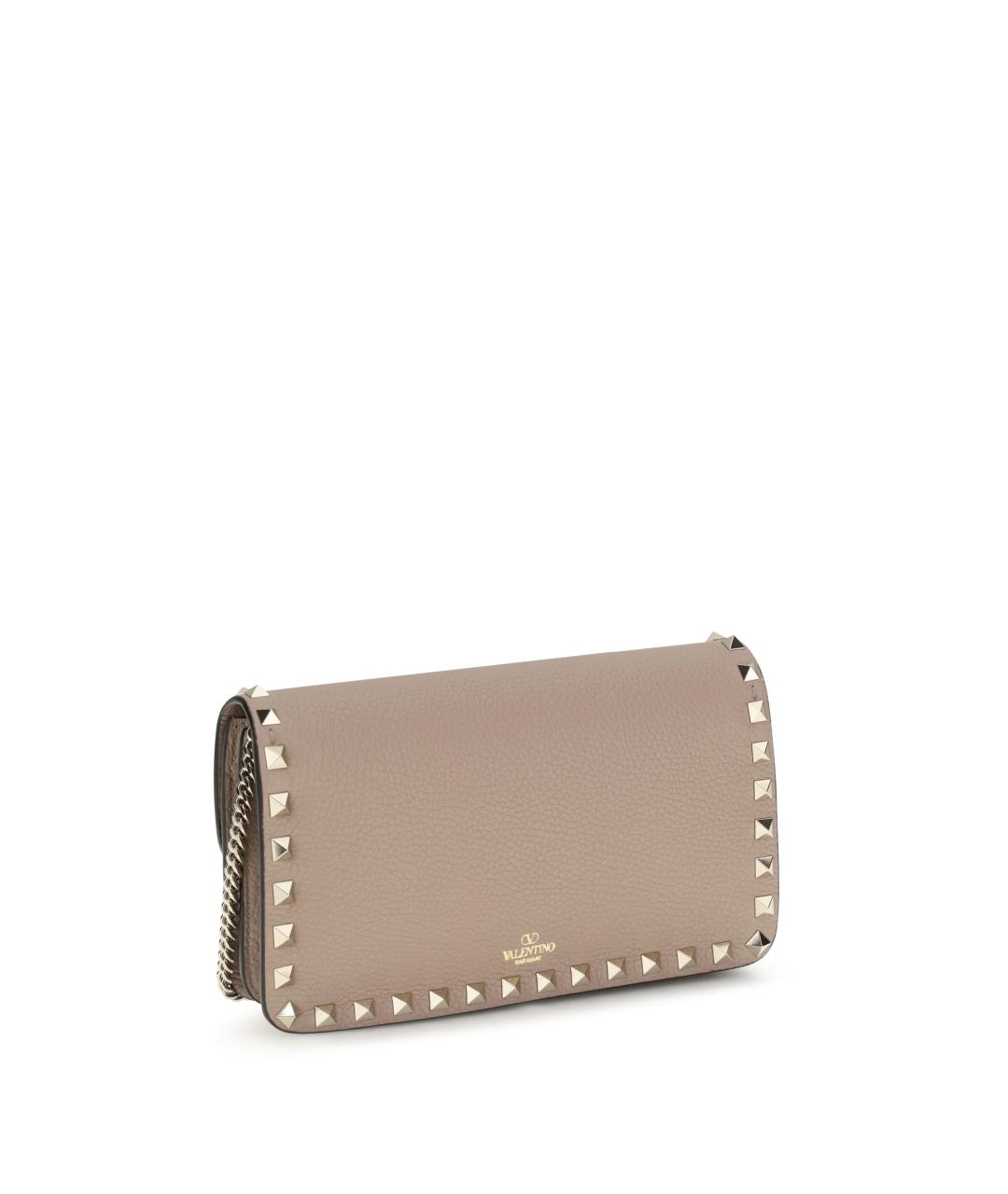 VALENTINO Бежевый кожаный кошелек, фото 3