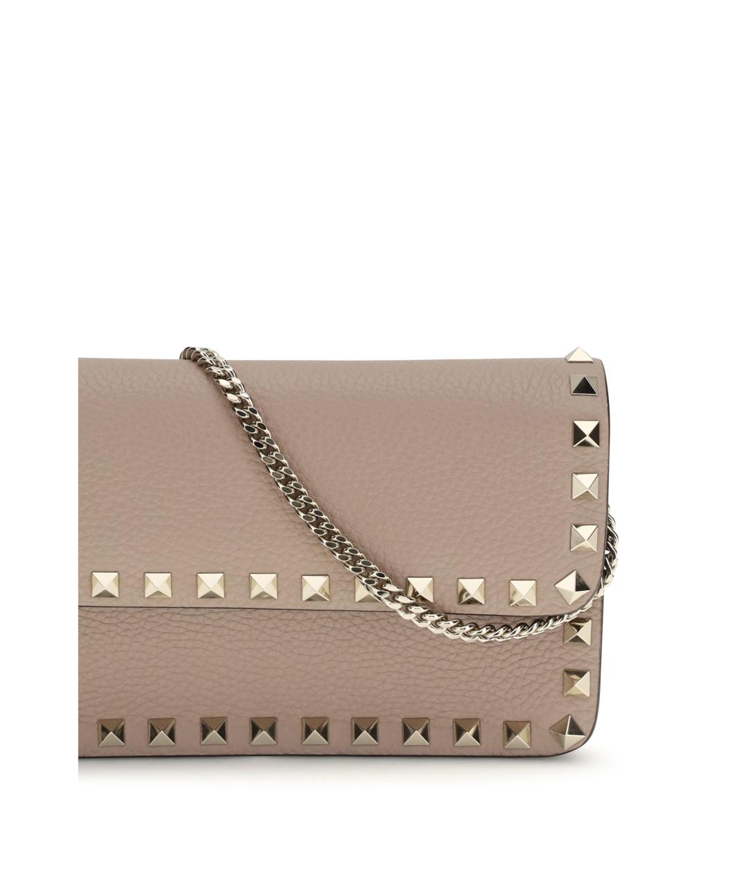 VALENTINO Бежевый кожаный кошелек, фото 4