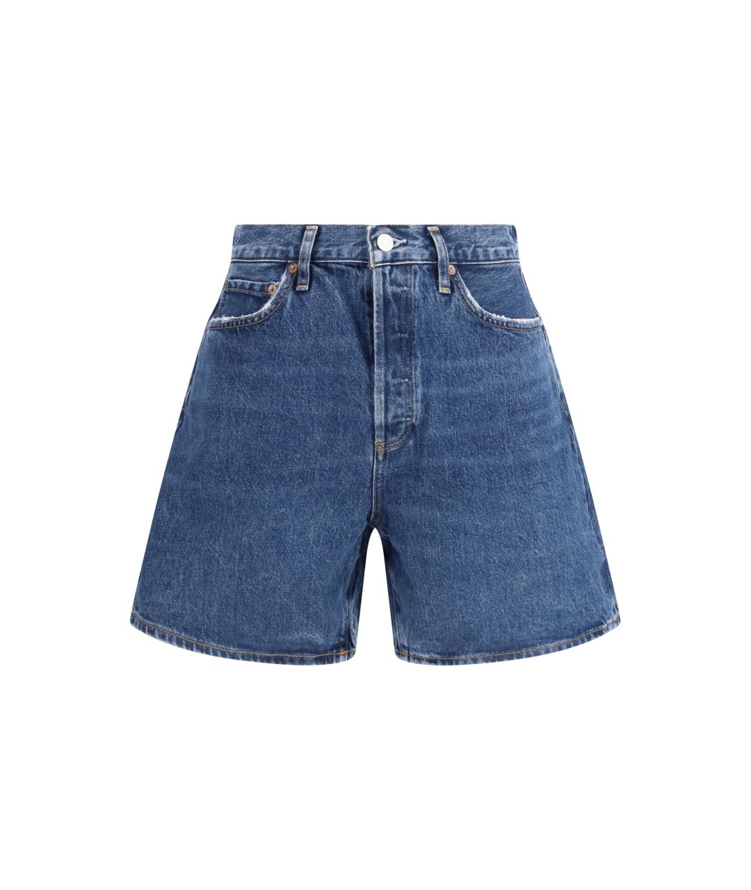 AGOLDE Синие хлопковые шорты, фото 1