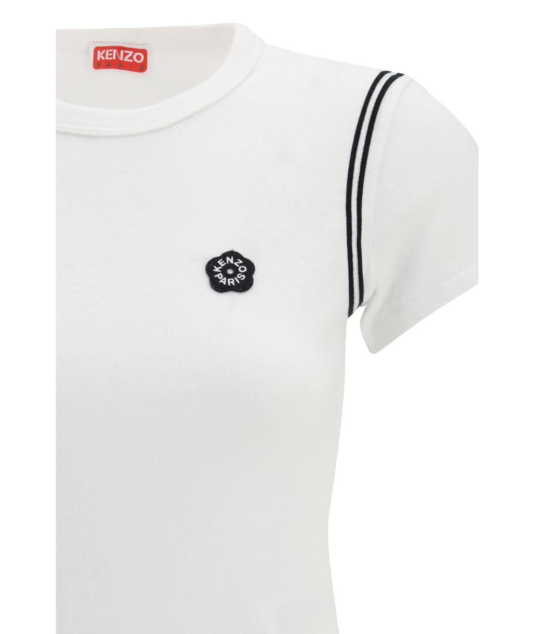 KENZO Белая хлопковая футболка, фото 3