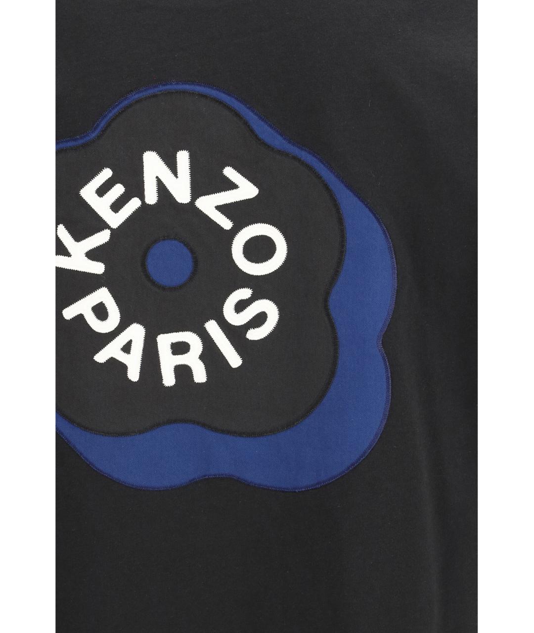 KENZO Черная хлопковая футболка, фото 3