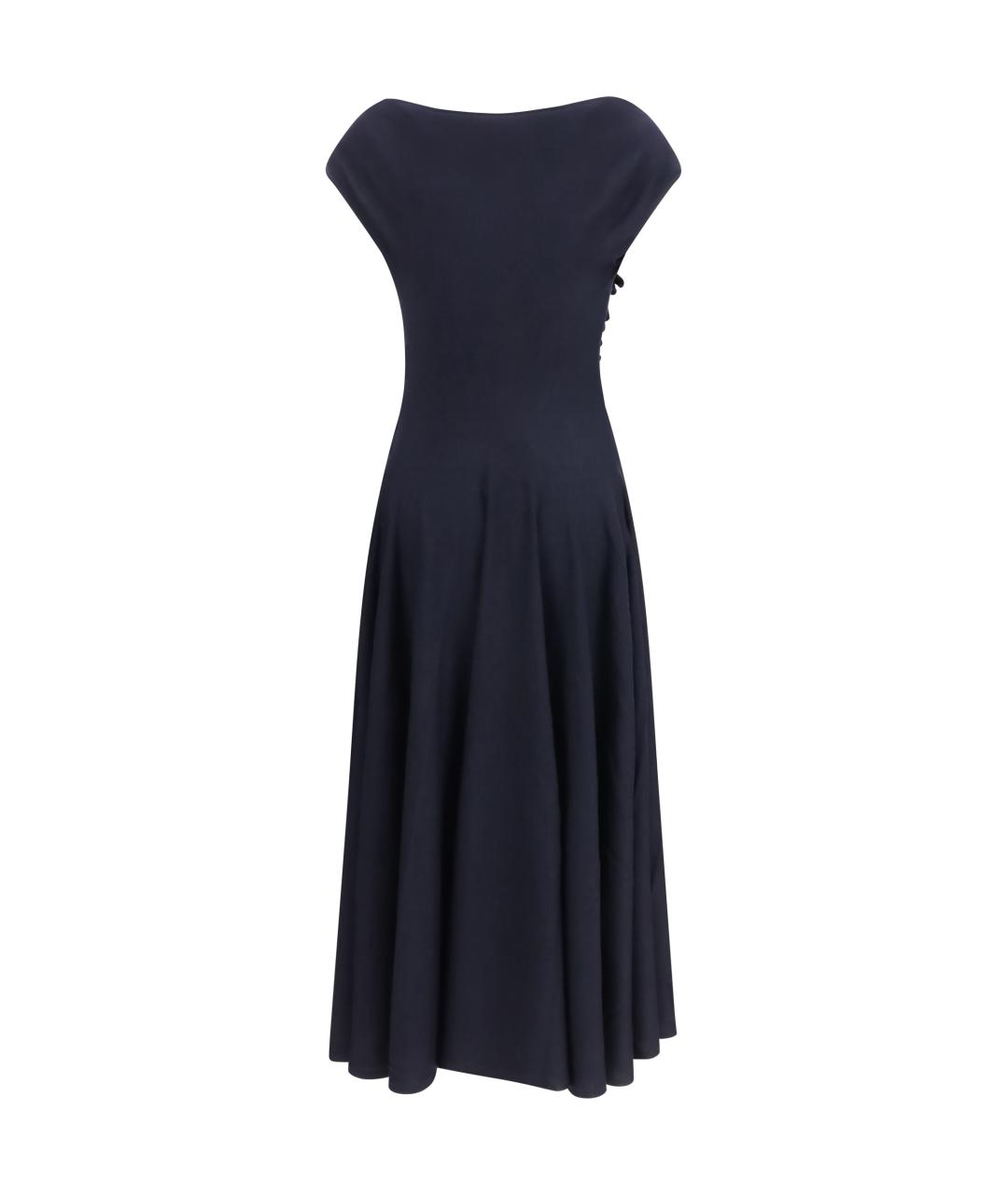 ALAIA Темно-синее шерстяное вечернее платье, фото 2