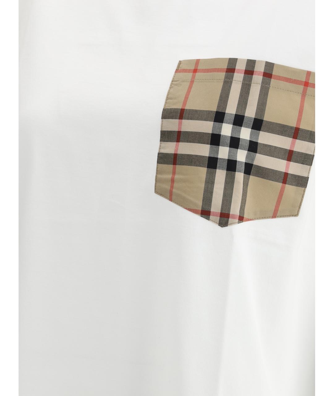 BURBERRY Белая хлопковая футболка, фото 3
